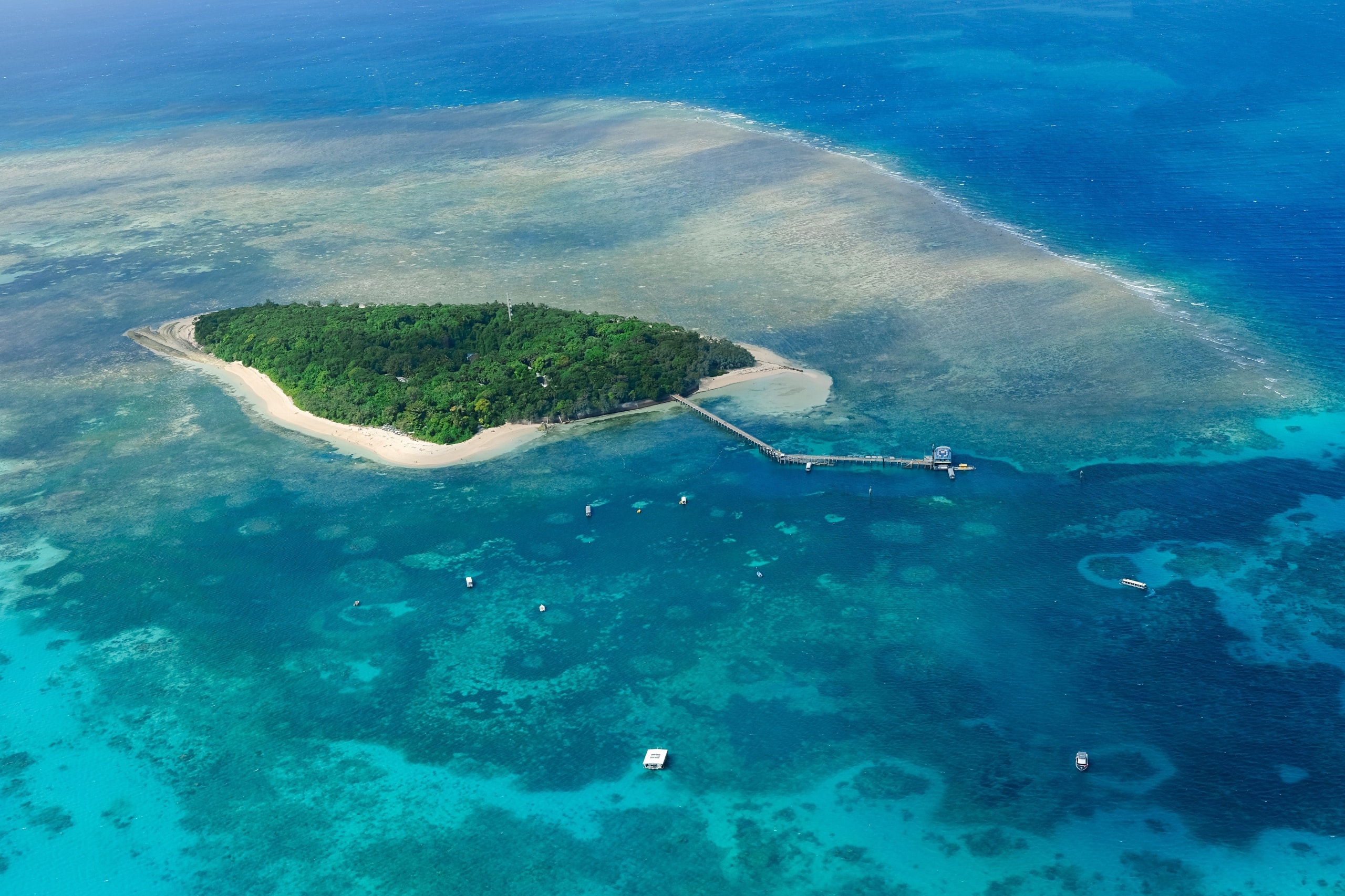 Green island from birds eye view